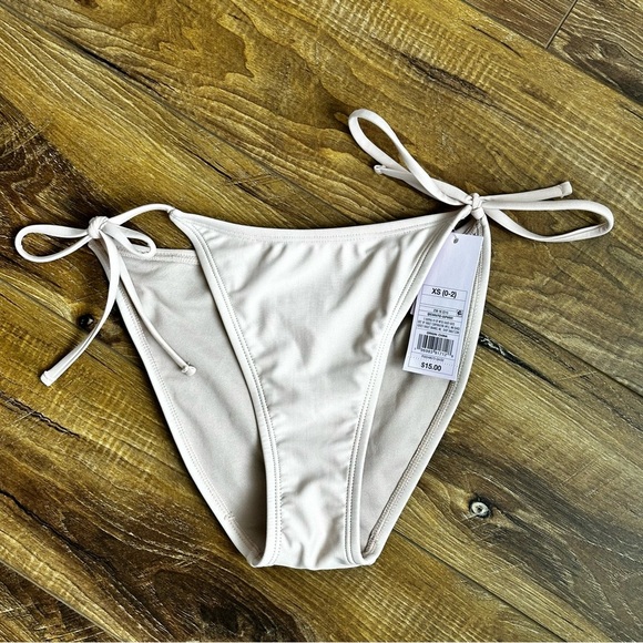 Cream Tie-Side Bikini Bottom - Picture 1 of 3
